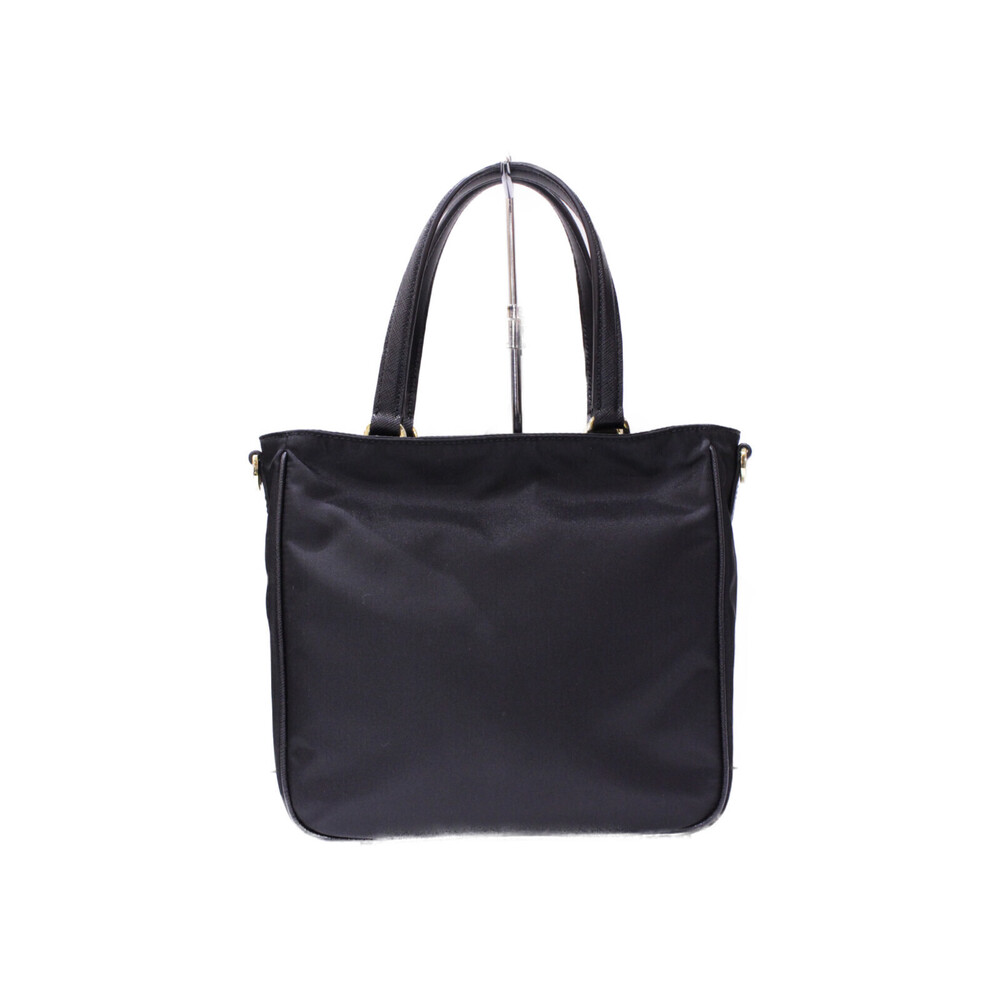 PRADA Tote Bag Leather Black Handbag Shoulder Strap - Picture 4 of 7